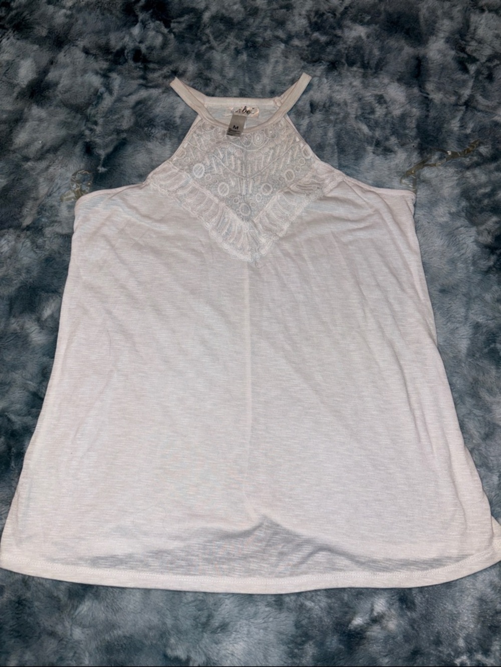 Crochet Yoke Halter Tank Top